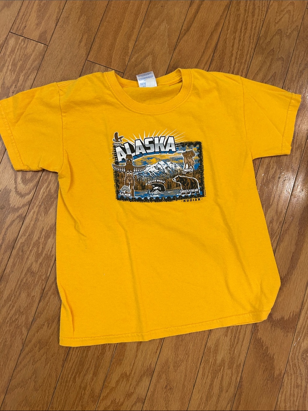 Gildan Yellow Kids' Alaska Graphic Short Sleeve Tee